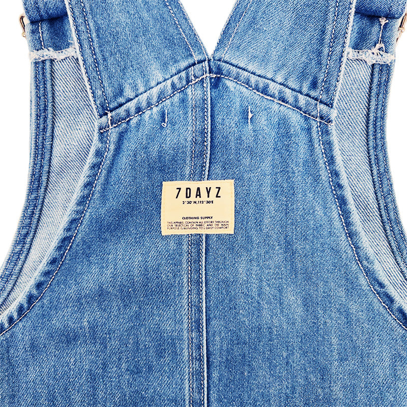 Girl Denim Dungree Dress - Blue - SG2307110B