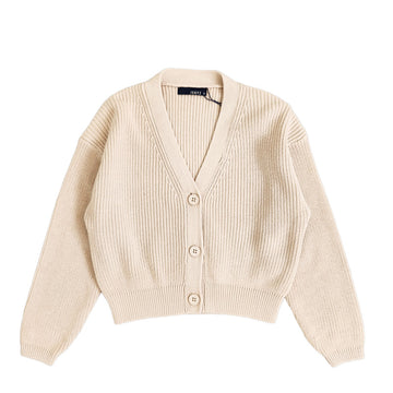 Girl Yarn Knit Cardigan - Khaki - SG2309072A