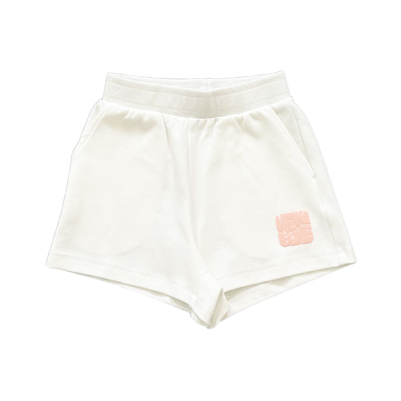 Girl Elastic Waist Shorts - Off White - SG2310078A