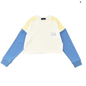 Girl Contrast Cropped Sweatshirt - Off White - SG2310081Z