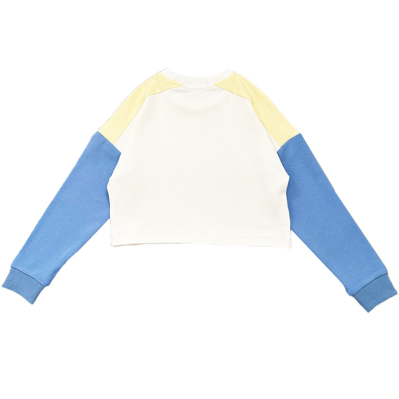 Girl Contrast Cropped Sweatshirt - Off White - SG2310081Z