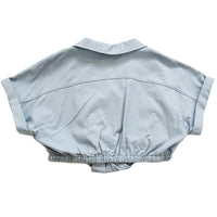 Girl Elastic Waist Shirt - Blue - SG2310082B