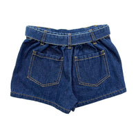 Girl Elastic Waist Shorts With Belt - Blue - SG2310083B