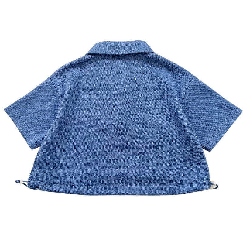 Girl Pique Polo Top - Blue - SG2311091B