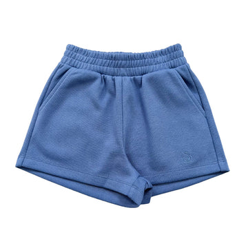 Girl Elastic Waist Pique Shorts - Blue - SG2311092B