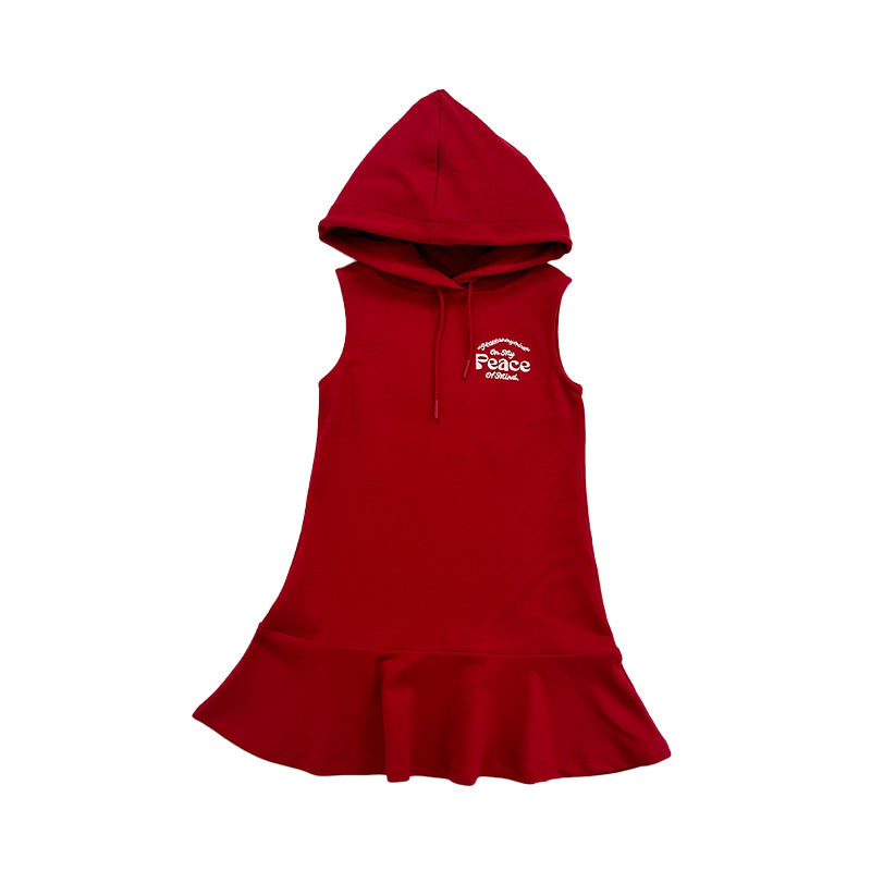 Girl Hoodie Dress - Red - SG2311095A