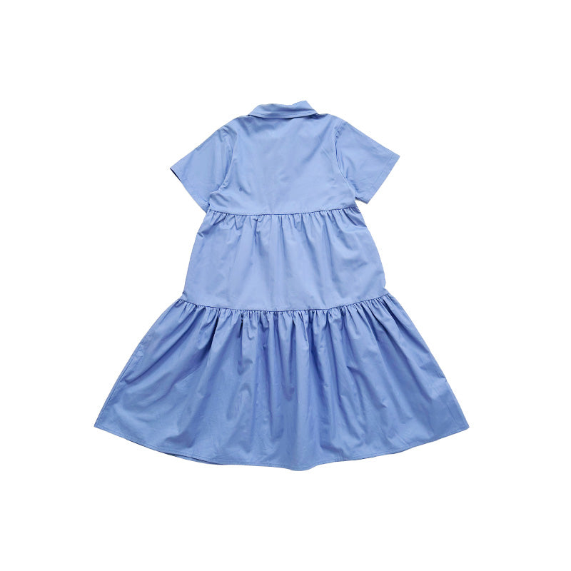 Girl Tiered Dress - Blue - SG2311098B