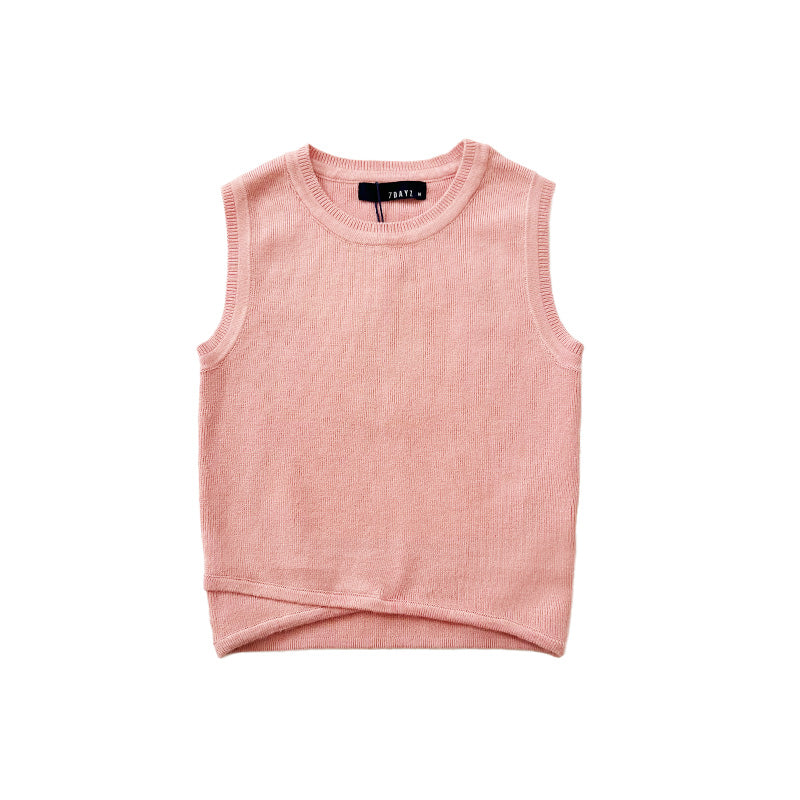 Girl Knit Tank Top - Blush - SG2312100A