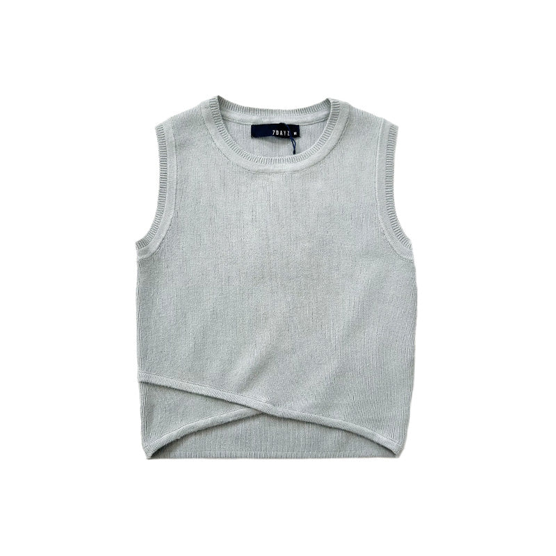 Girl Knit Tank Top - Sage - SG2312100B