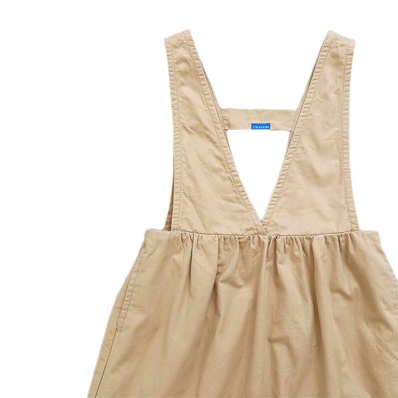 Girl Denim Dungaree - Khaki - SG2312108A