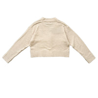 Girl Knit Cropped Cardigan - Cream - SG2312109A