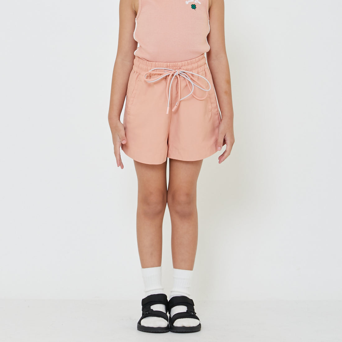 Girl Nylon Elastic Waist Shorts - SG2402023
