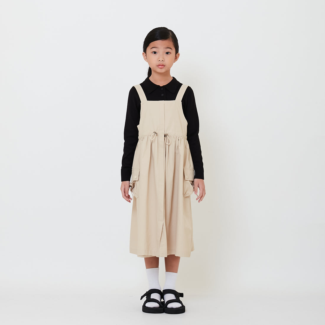 Girl Cargo Dress - Light Khaki - SG2408078B