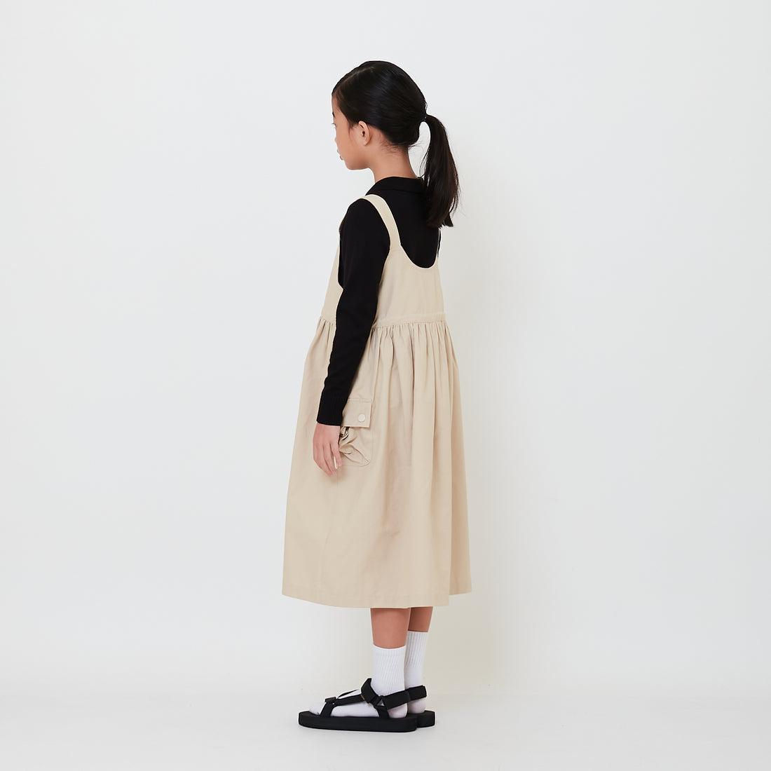 Girl Cargo Dress - Light Khaki - SG2408078B