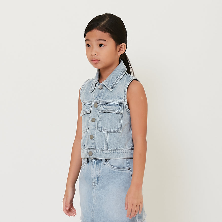 7dayz girl denim vest light blue sg2411126a