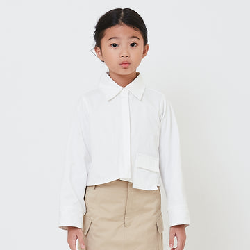 Girl Cropped Shirt - Off White - SG2412144A