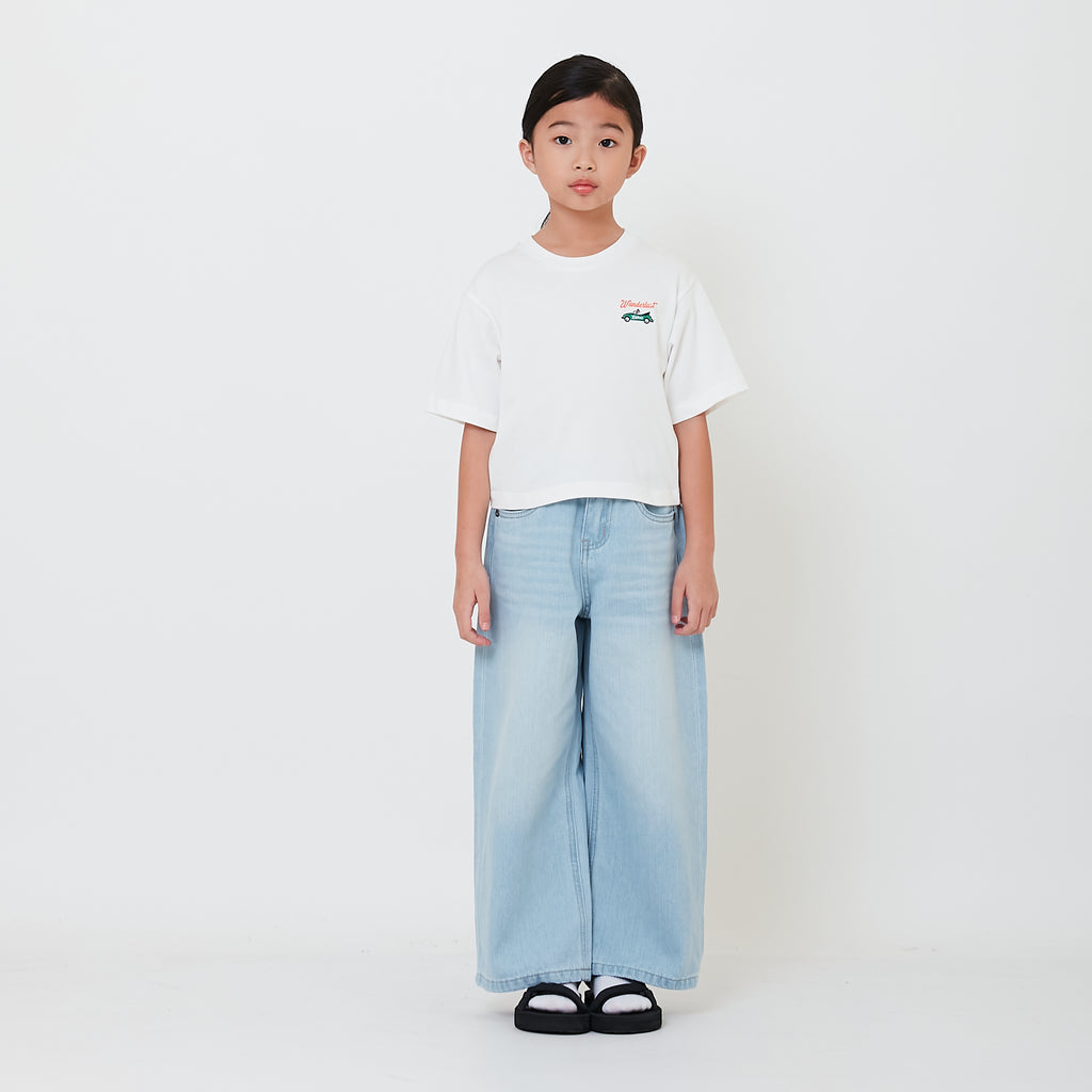 Girl Elastic Waist Baggy Jeans - SG2503037
