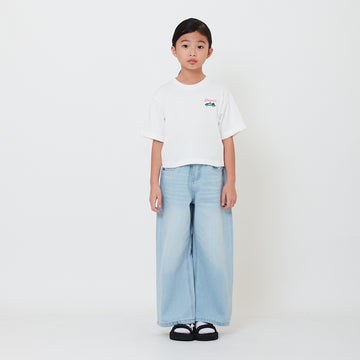 Girl Elastic Waist Baggy Jeans - SG2503037