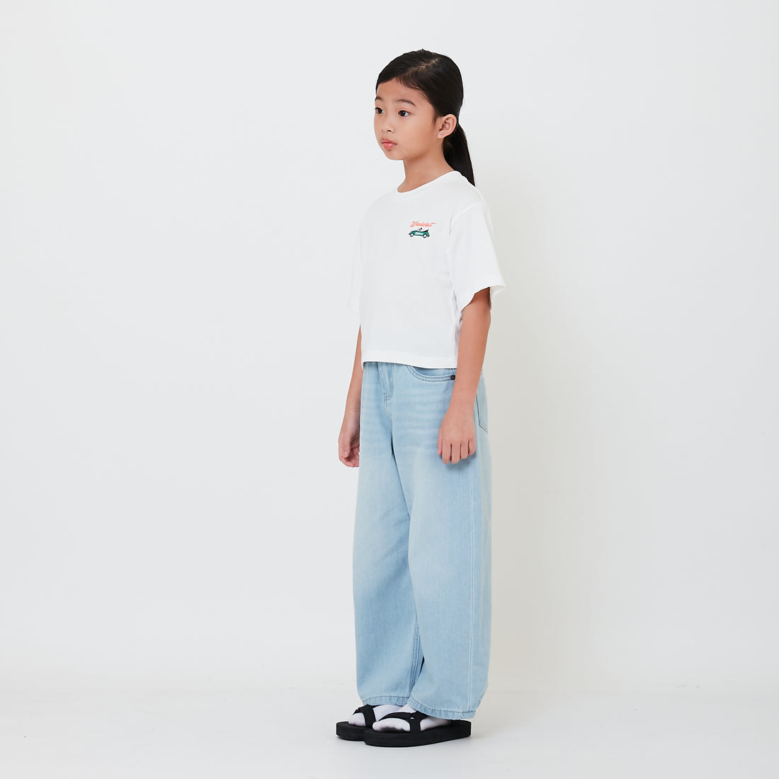 Girl Elastic Waist Baggy Jeans - SG2503037