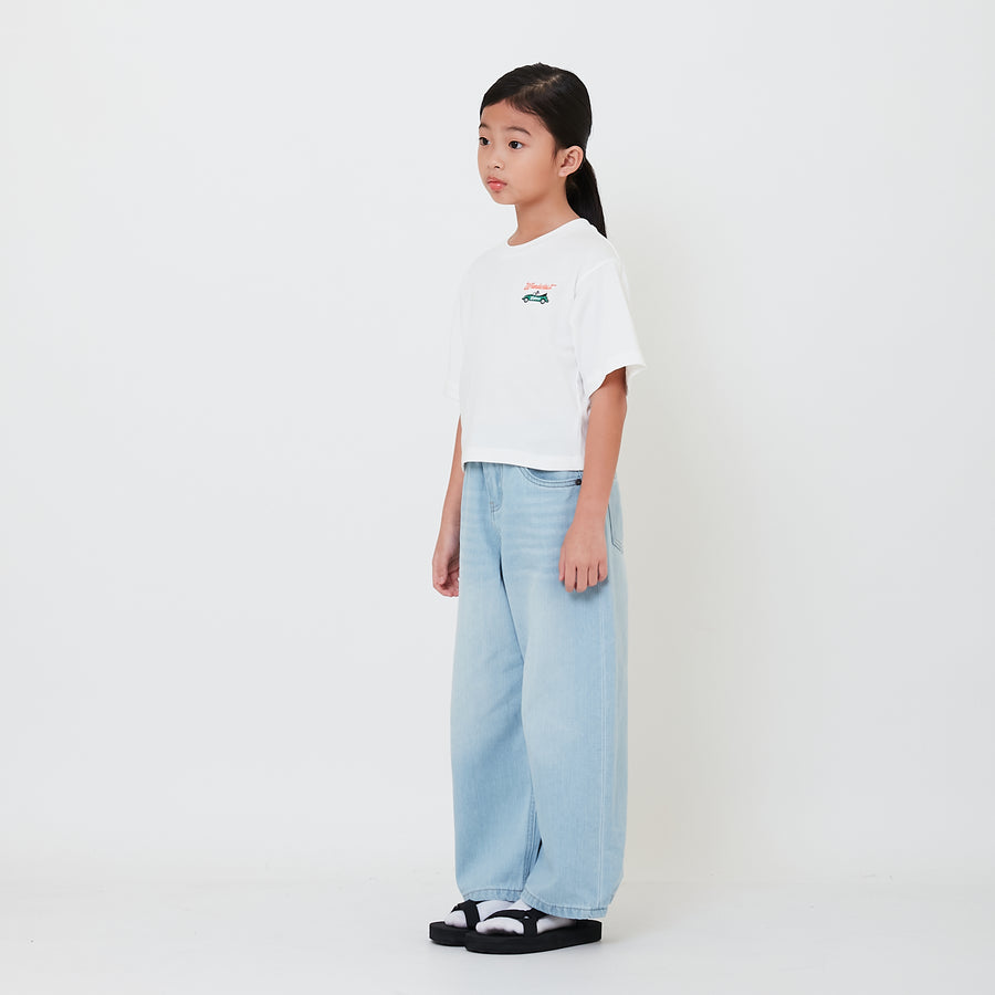 Girl Elastic Waist Baggy Jeans - SG2503037