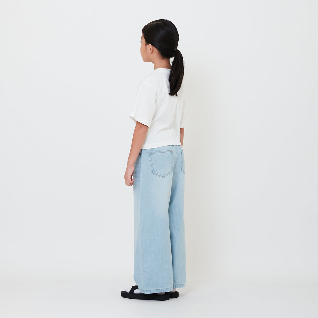 Girl Elastic Waist Baggy Jeans - SG2503037