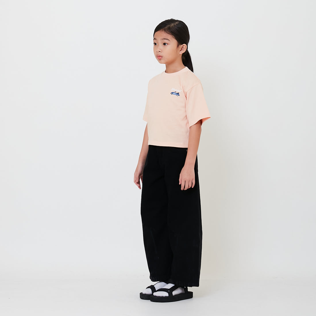 Girl Elastic Waist Baggy Jeans - SG2503037