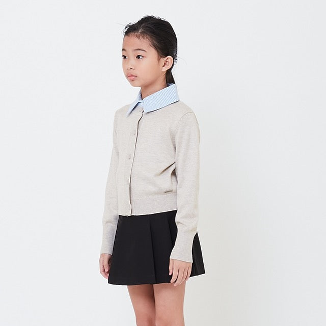 Girl Combined Knit Cardigan - Sand - SG2504047A
