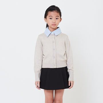 Girl Combined Knit Cardigan - Sand - SG2504047A