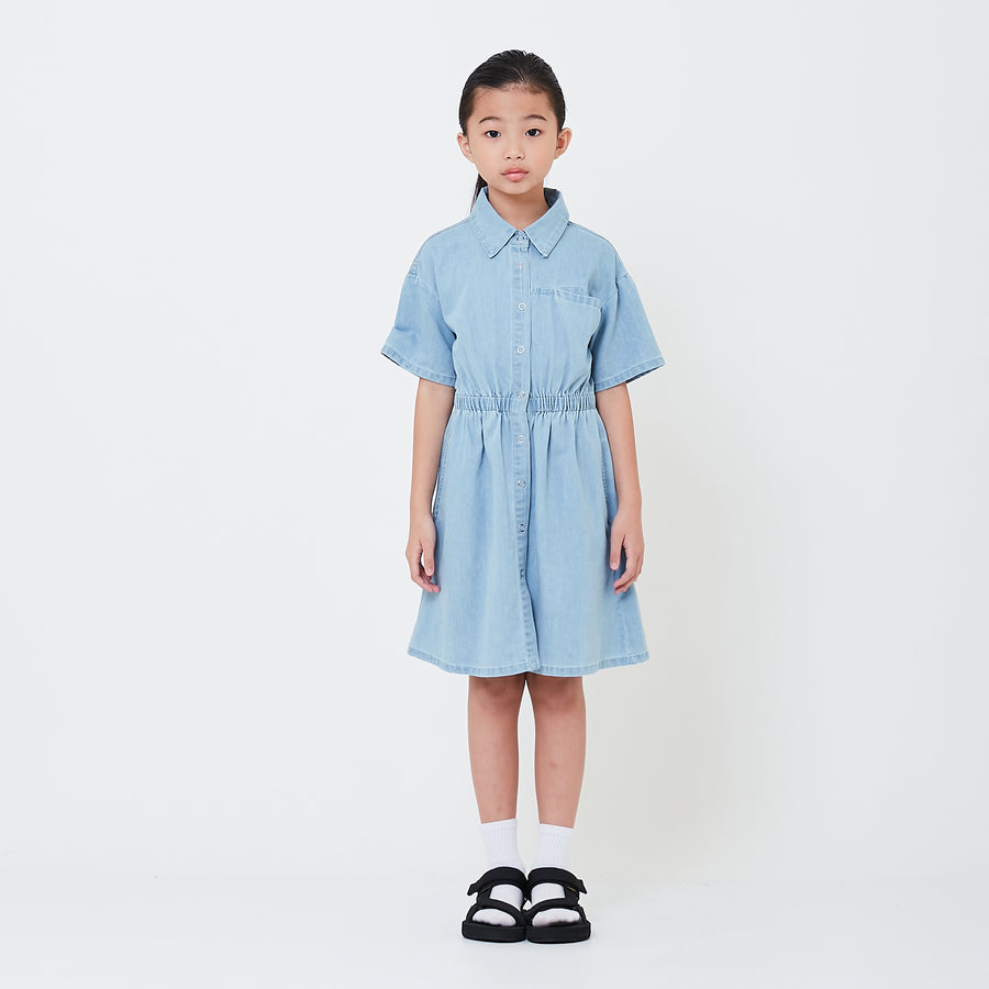 Girl Denim Dress - Light Blue - SG2505055A