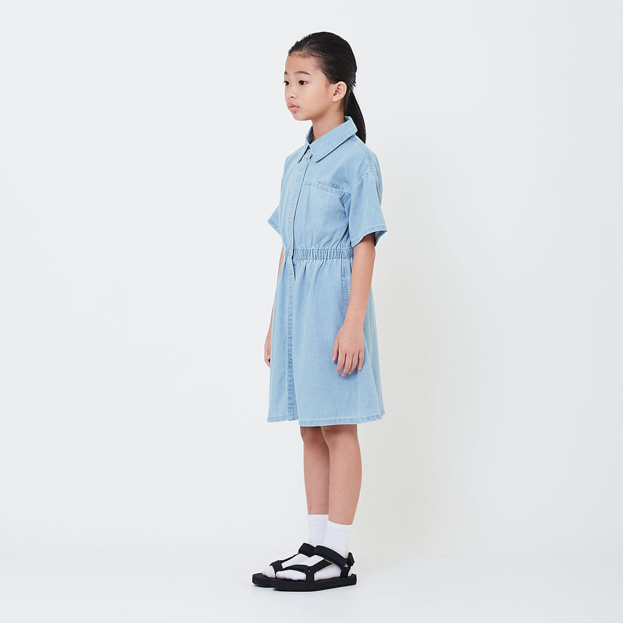 Girl Denim Dress - Light Blue - SG2505055A