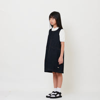Girl Denim Short Dress with Scarf - Navy - SG2508071A