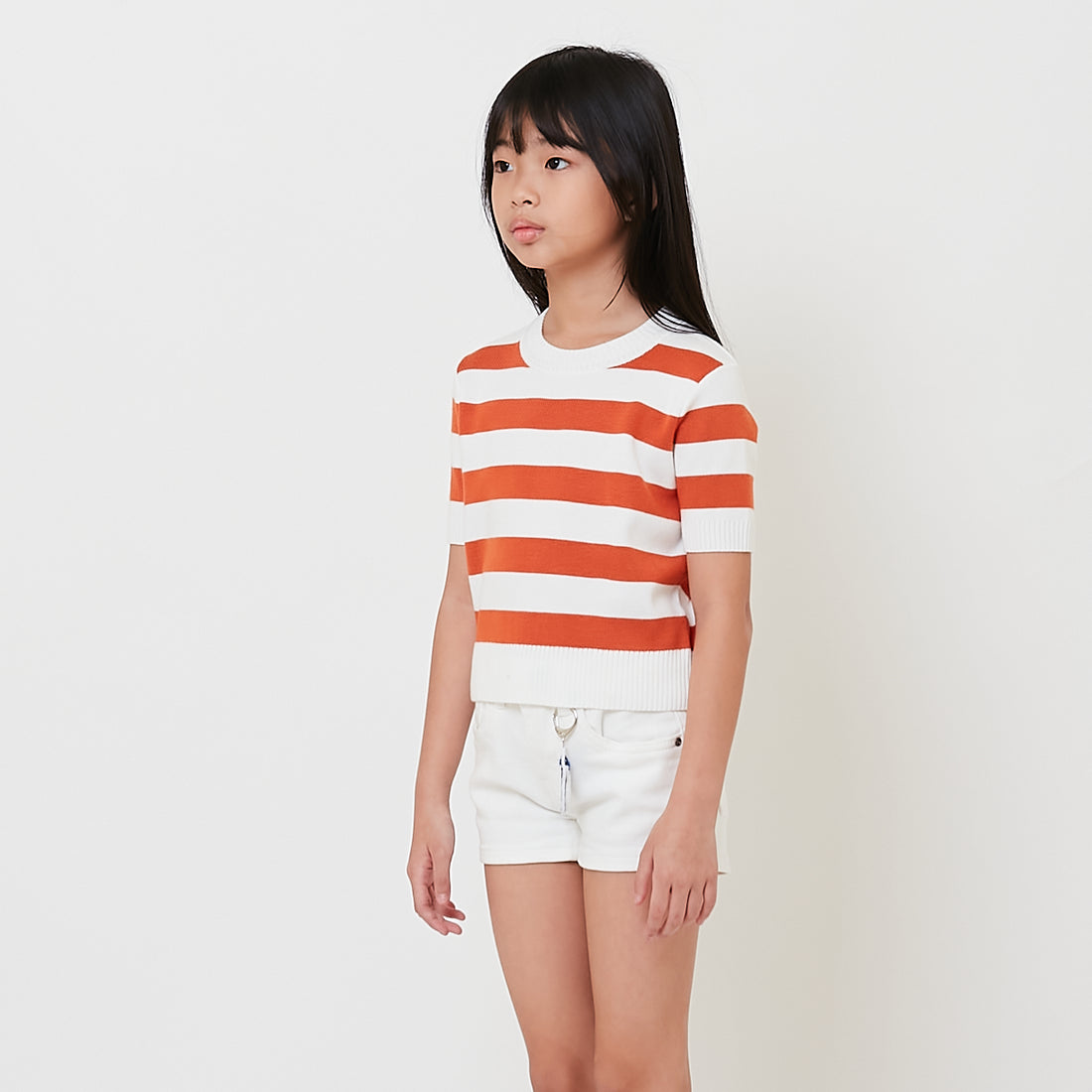 Girl Striped Knit Cropped Top - SG2509075