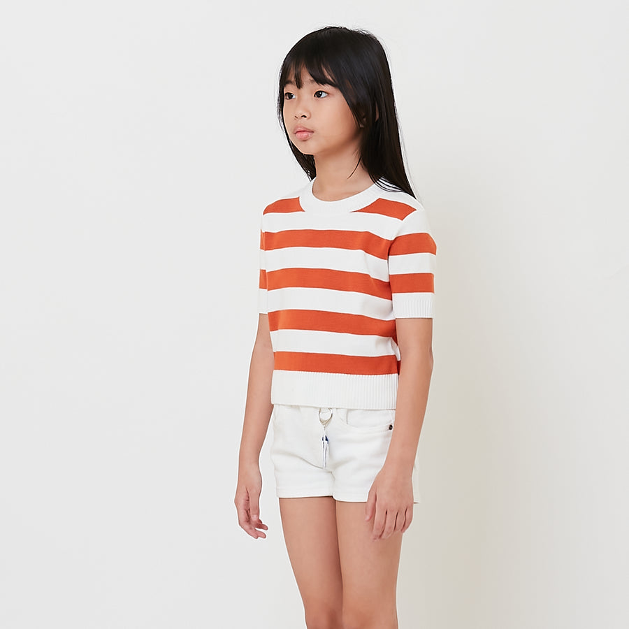 Girl Striped Knit Cropped Top - SG2509075