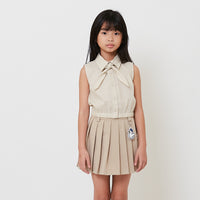 Girl Cropped Shirt With Neckerchief - Sand - SG2509079A