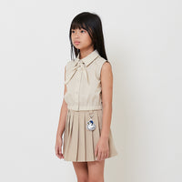 Girl Cropped Shirt With Neckerchief - Sand - SG2509079A