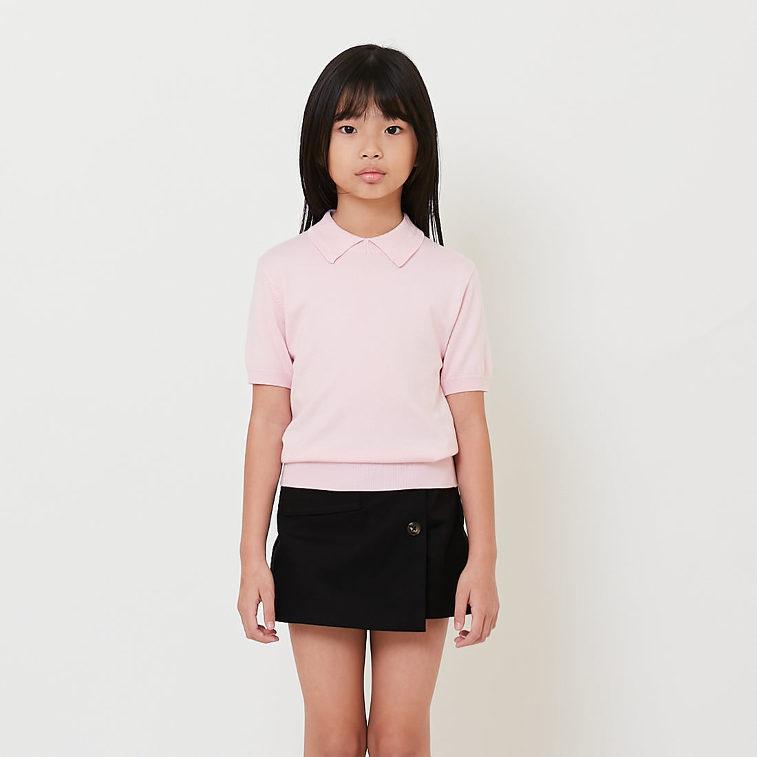 Girl Polo Collar Knit Top - SG2510085