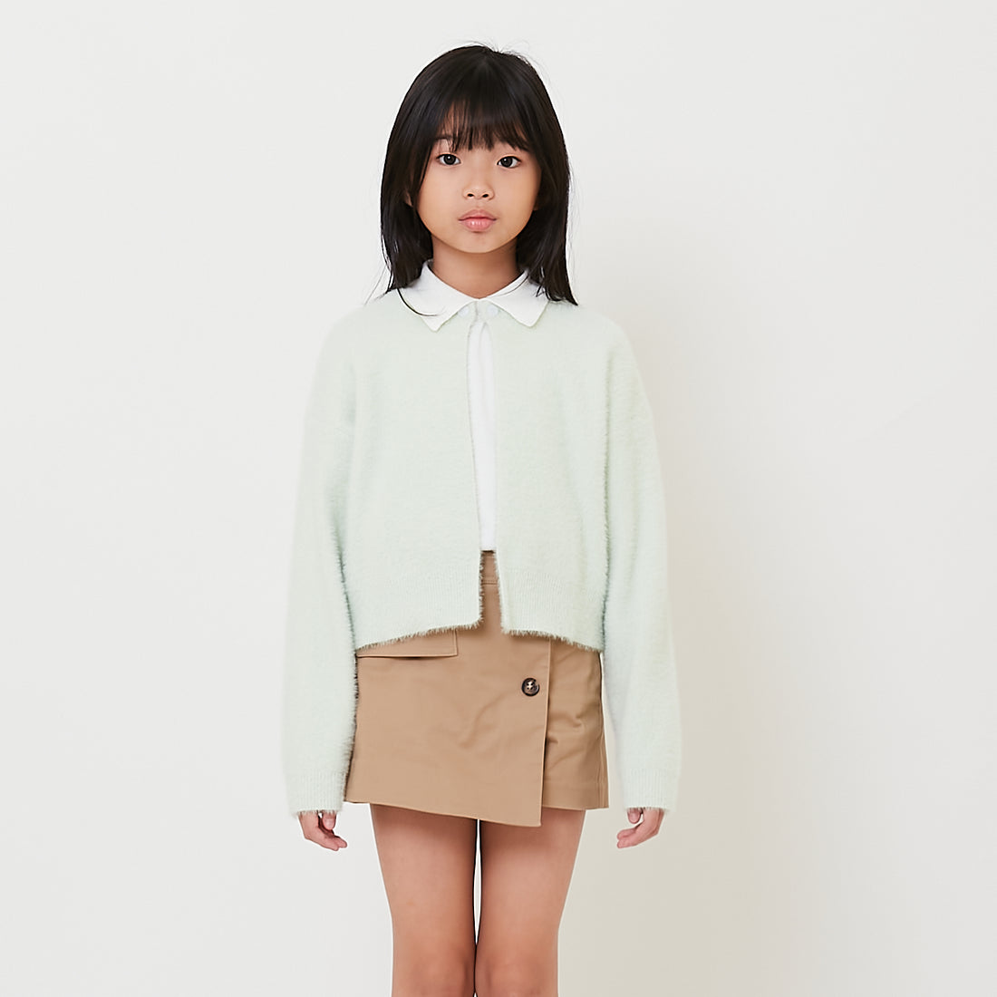 Girl Fluffy Cardigan - Mint - SG2510086A