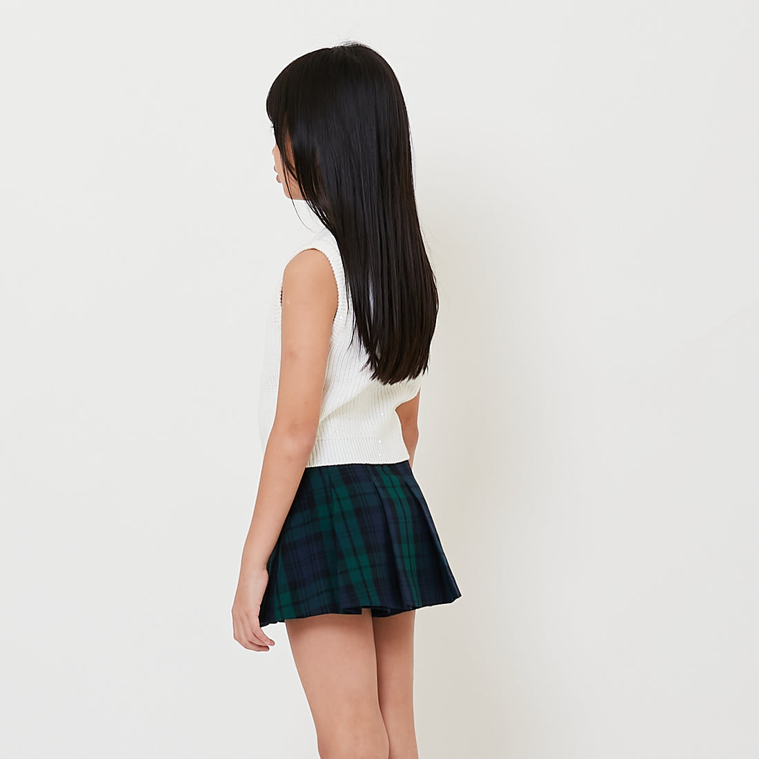 Girl Sequin Knit Tank Top - Off White - SG2511098A