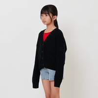Girl Sequin Cardigan - Black - SG2511107A