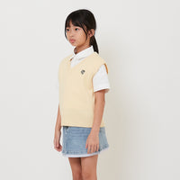 Girl Embroidery Knit Vest - Yellow - SG2512113A