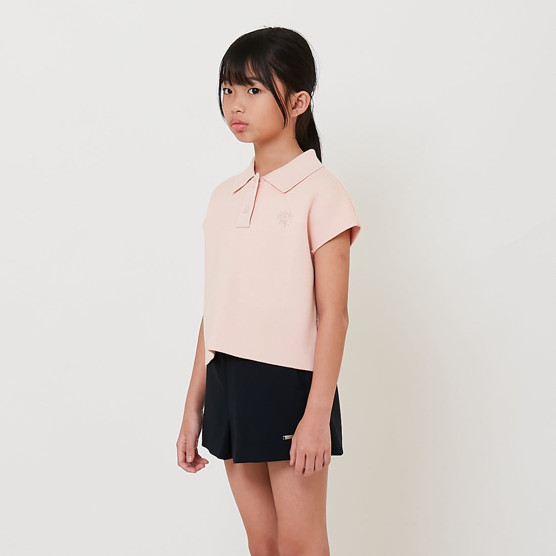 Girl Embroidery Polo Knit Top - SG2512114