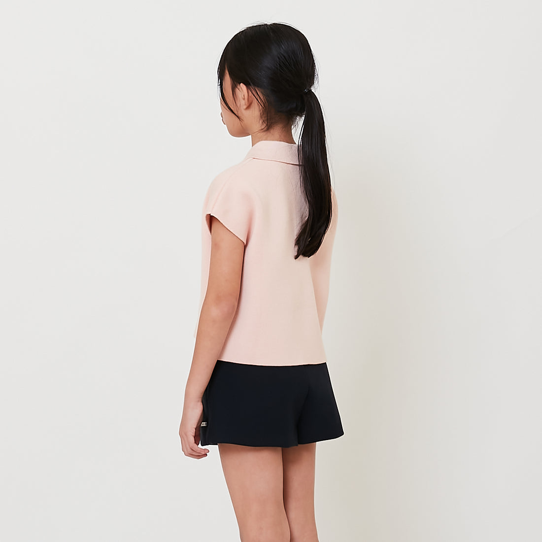 Girl Embroidery Polo Knit Top - SG2512114