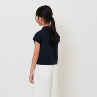 Girl Embroidery Polo Knit Top - SG2512114