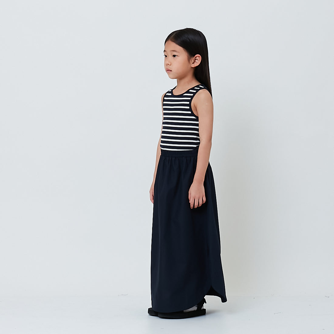 Girl Combined Maxi Dress - Navy - SG2601008A