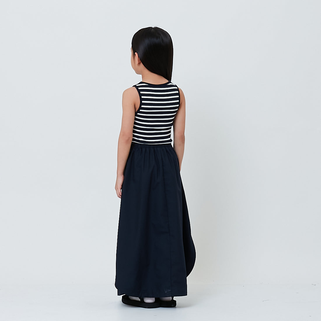 Girl Combined Maxi Dress - Navy - SG2601008A