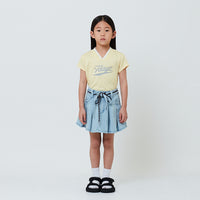 Girl Pleated Denim Skirt - Light Blue - SG2601010A