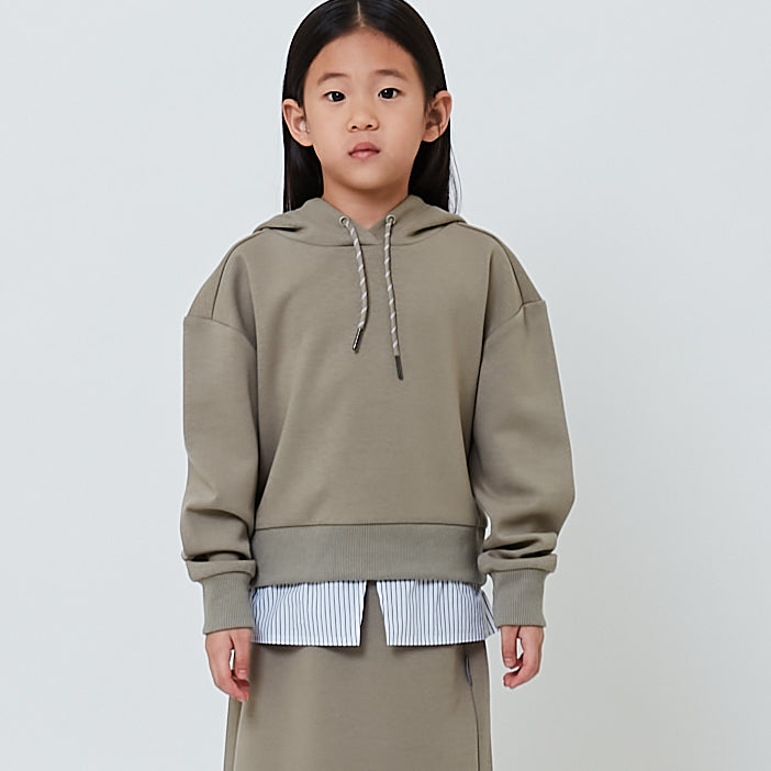 Girl Combined Long Sleeve Hoodie - Green - SG2602019A