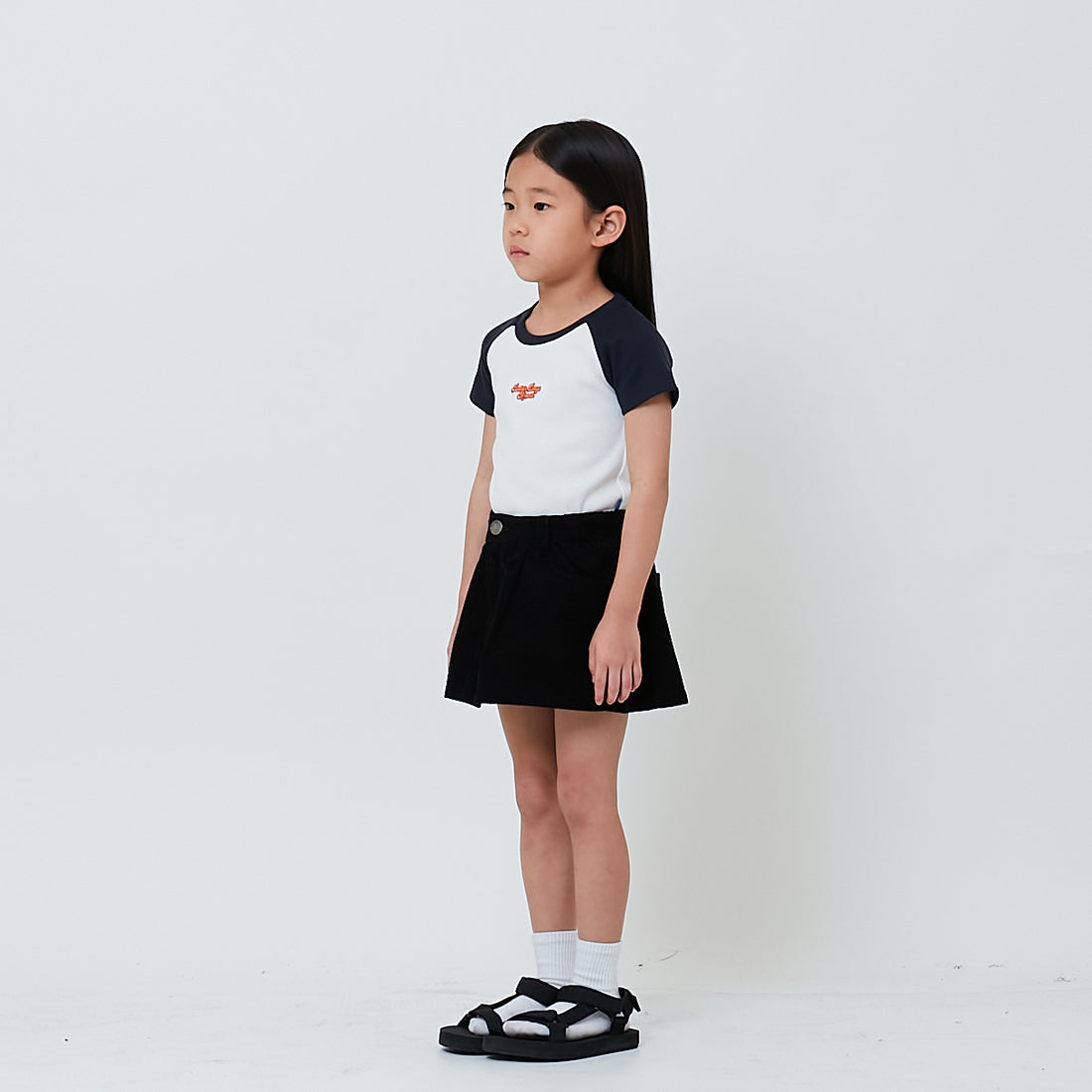 Girl Corduroy Skirt - Black - SG2602024A
