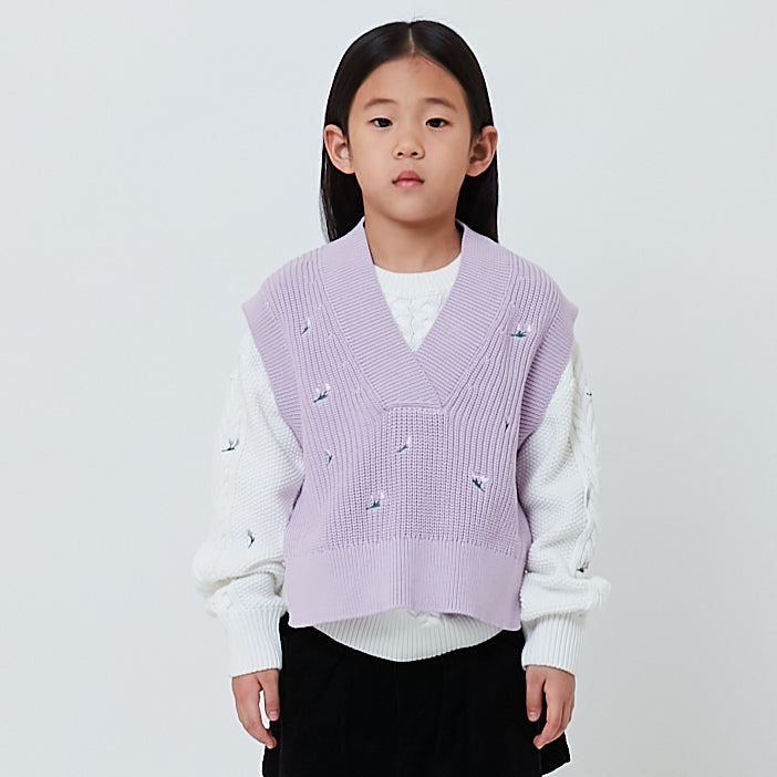 Girl Sleeveless Vest Top - Purple - SG2602025A
