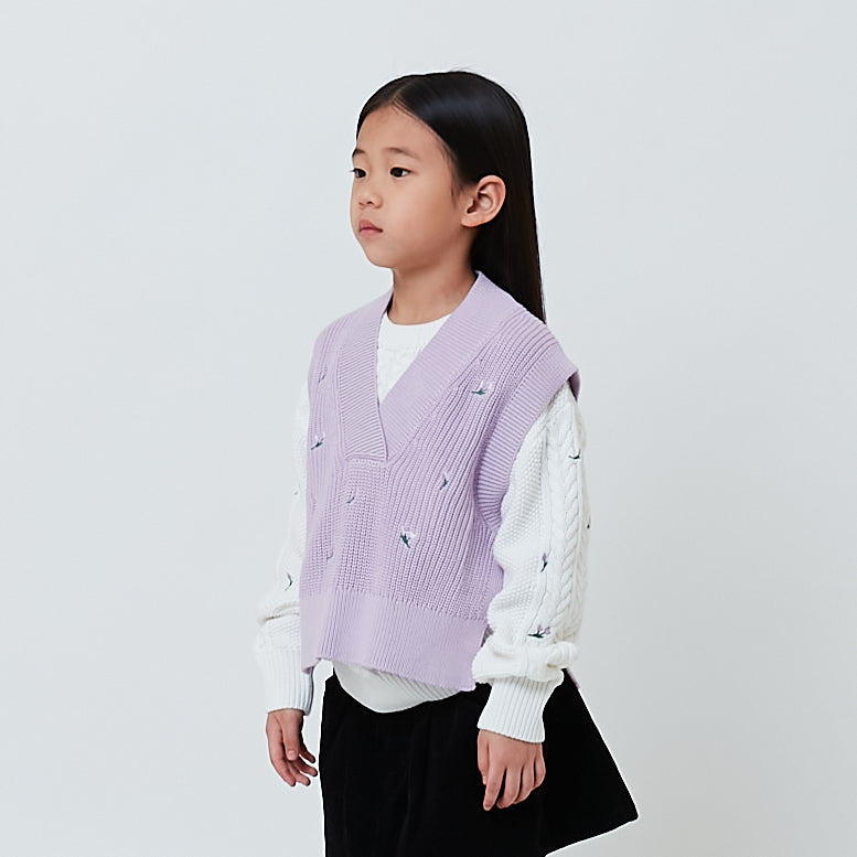 Girl Sleeveless Vest Top - Purple - SG2602025A